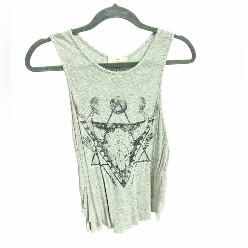 Threads Studio Gray Buffalo Graphic Tank Sz XS